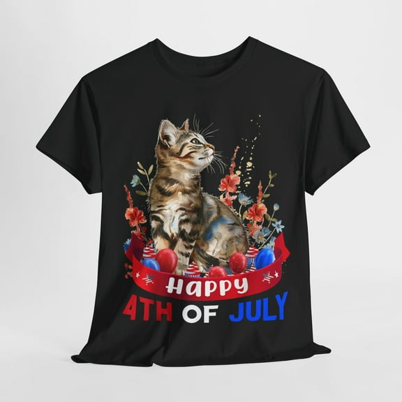 Cat Happy 4th July Independence Day T-Shirt, Freedom Shirt ID-0509-V3LW