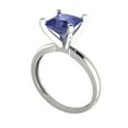 thumbnail image 2 of Solitaire Engagement Ring for Women - 2ct Simulated Tanzanite in 18K White Gold Promise Ring, 2 of 6