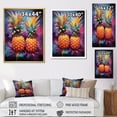 thumbnail image 4 of Designart "Whimsical Tropics With Colorful Pineapple Fruits II" Pineapples Floater Framed Wall Decor, 4 of 5