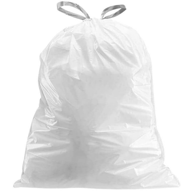  Reliable1st Code J Custom Fit Trash Bags 1.2 Mil Heavy Duty, Compatible with simplehuman Code J, White Drawstring Garbage Liners, 10-10.5 Gallon