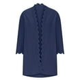 thumbnail image 4 of Yigetop 3/4 Sleeve Cardigan for Women, Women's Cardigans Summer Jackets Beach Lace Side Open Front Casual Thin Cover Up Kimono Cardigan 3/4 Sleeve Short Sleeve Cardigans for Women Navy S, 4 of 6
