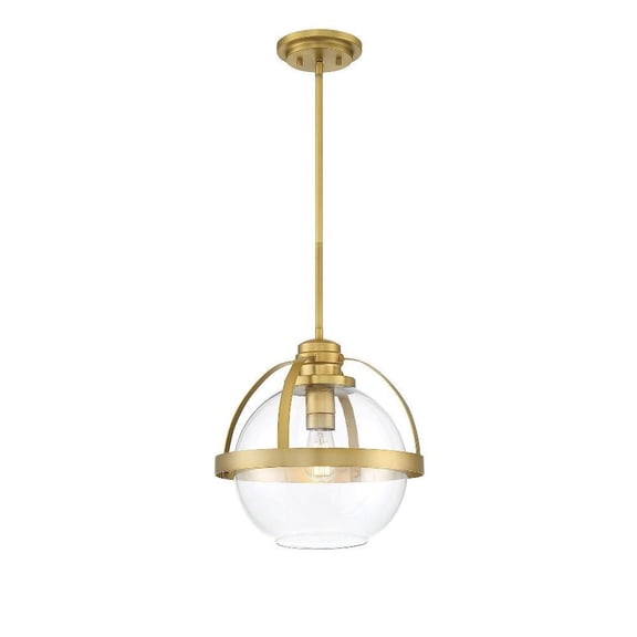 1 Light Pendant-Mid-Century Modern Style with Contemporary and Transitional Inspirations-14 inches Tall By 14 inches Wide-Warm Brass Finish Bailey
