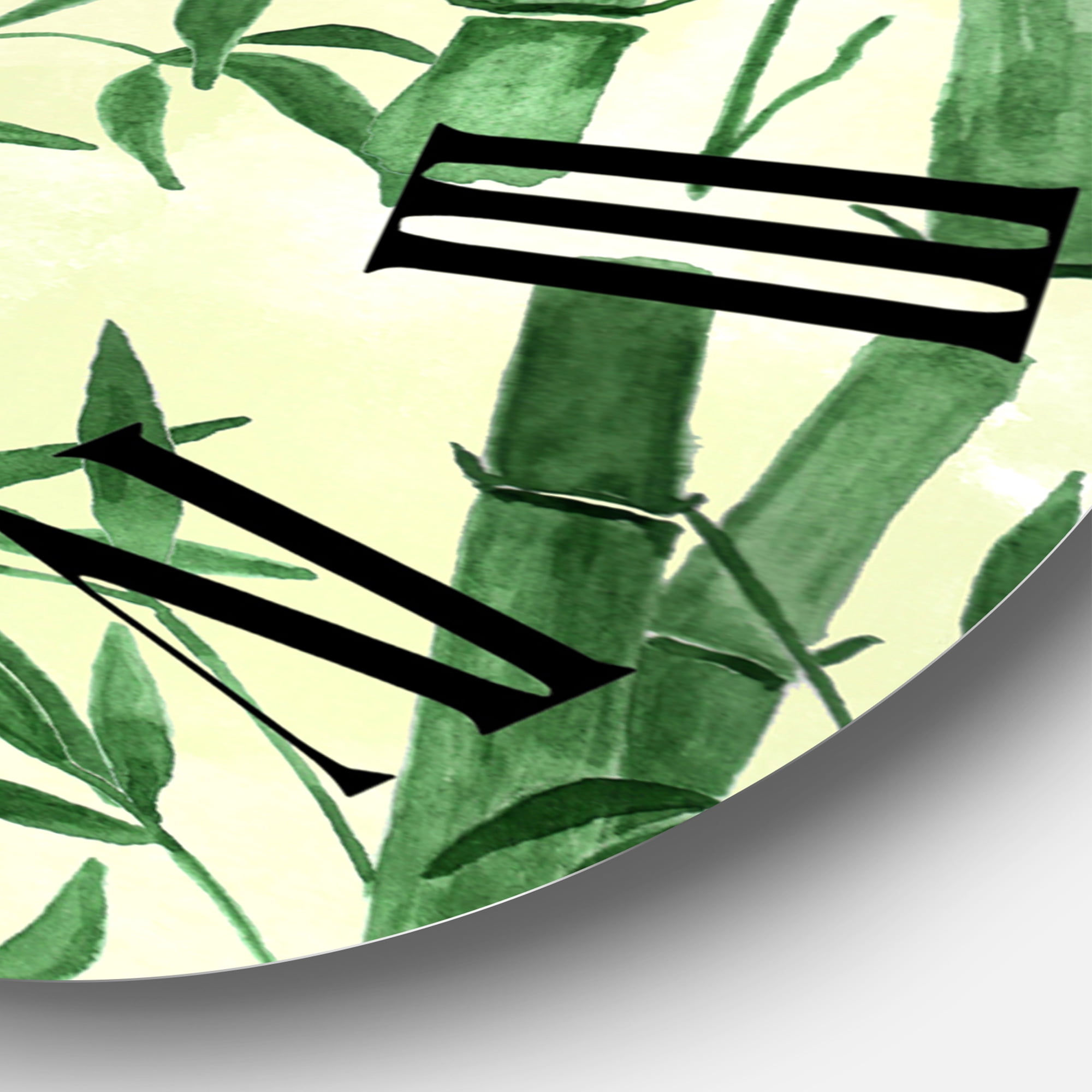 Designart 'Bamboo Branches In The Forest I' Tropical Wall Clock