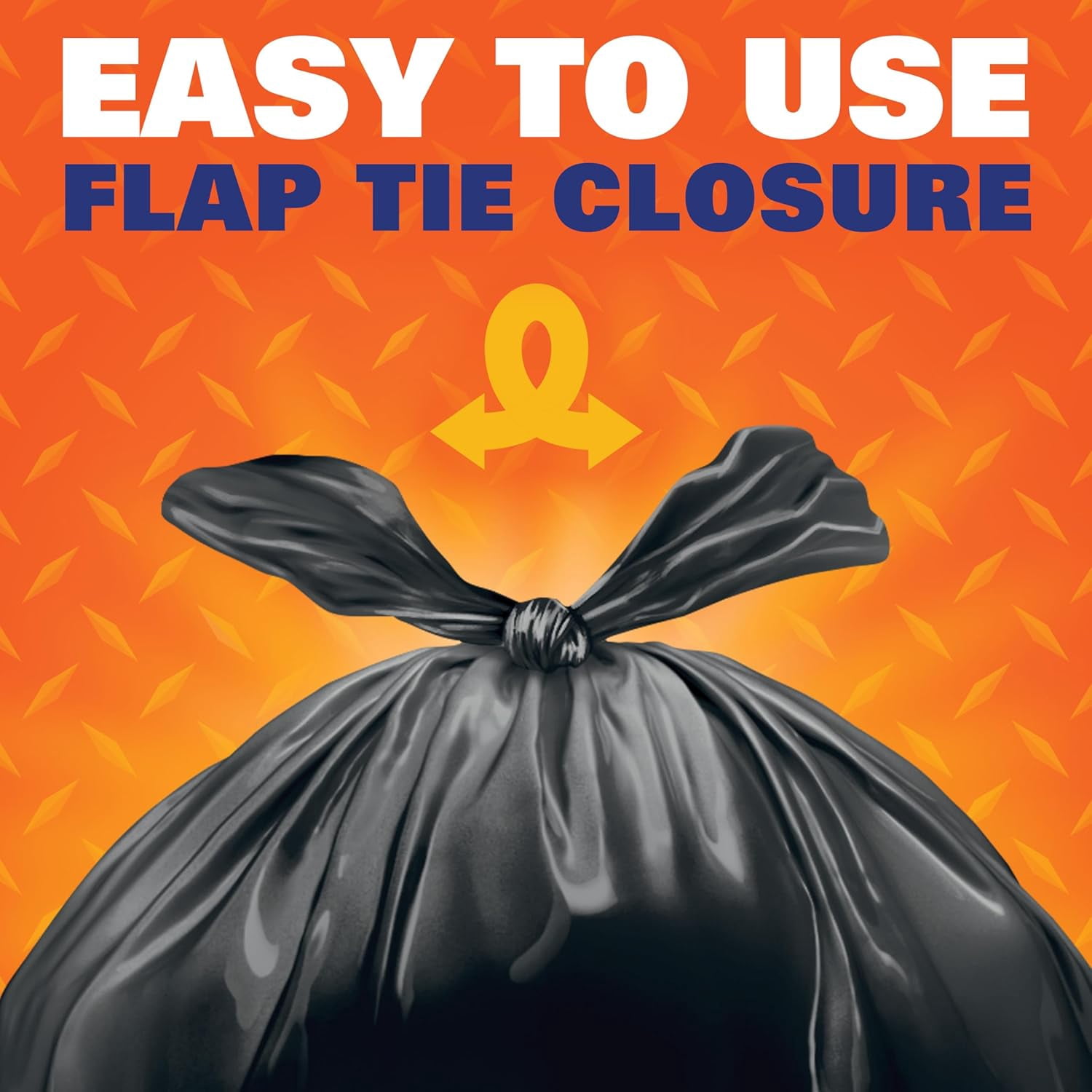 Easy Flaps Multipurpose Large Trash Bags, 30 Gallon, 40 Count