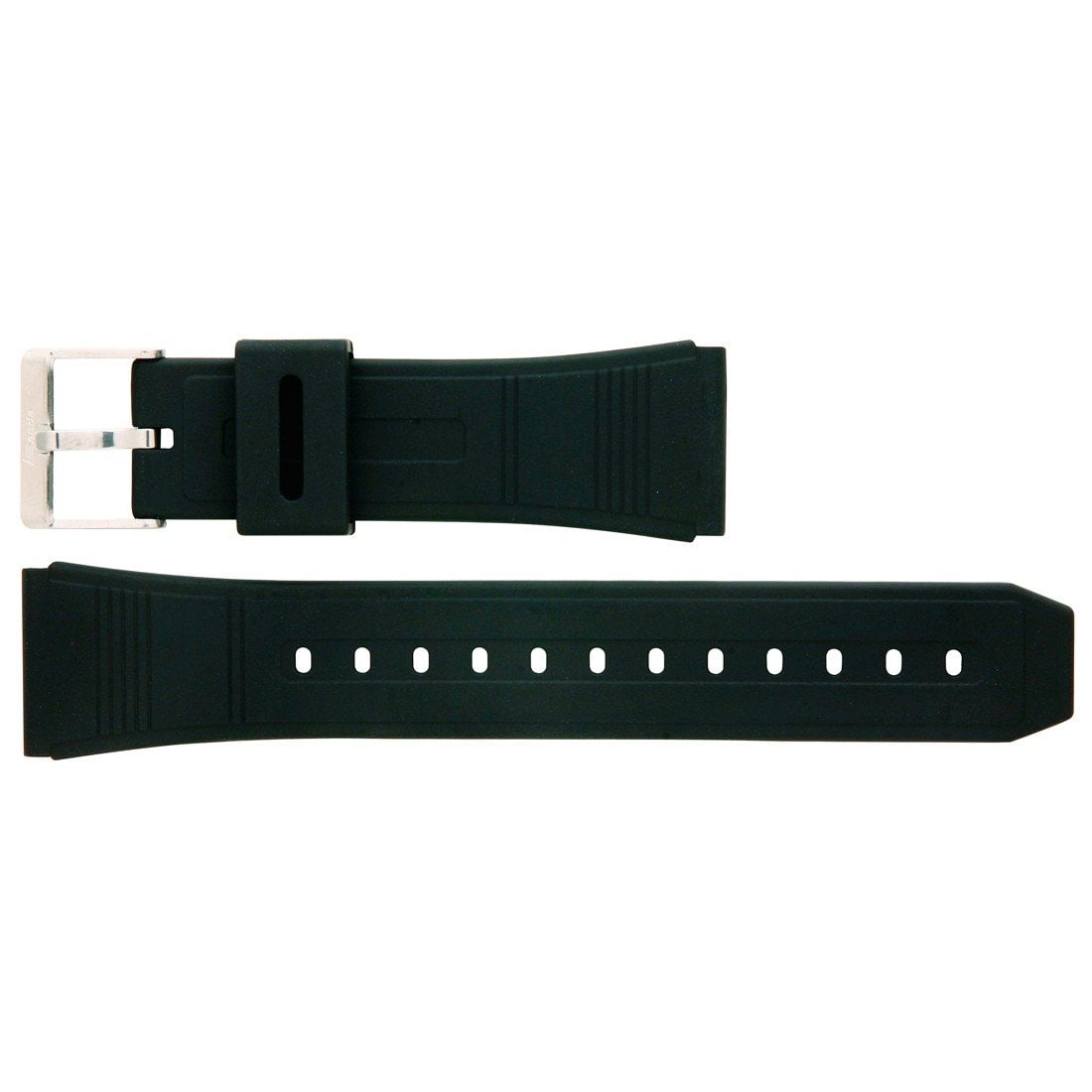 20mm Black Genuine Rubber Sports Watch Band