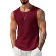 thumbnail image 6 of COOFANDY Waffle Knit Tank for Men Summer Sleeveless Shirt Stretch Textured Basic Tee Shirt Wide Sleeve, 6 of 6