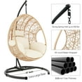 thumbnail image 4 of TQKVIPI Oversized Hanging Egg Chair Outdoor Indoor, Wicker Swing Egg Chair with Stand  Rain Cover UV Resistant Cushion 400lbs Capacity for Bedroom, Patio, Garden and Balcony (Beige-Regular), 4 of 12