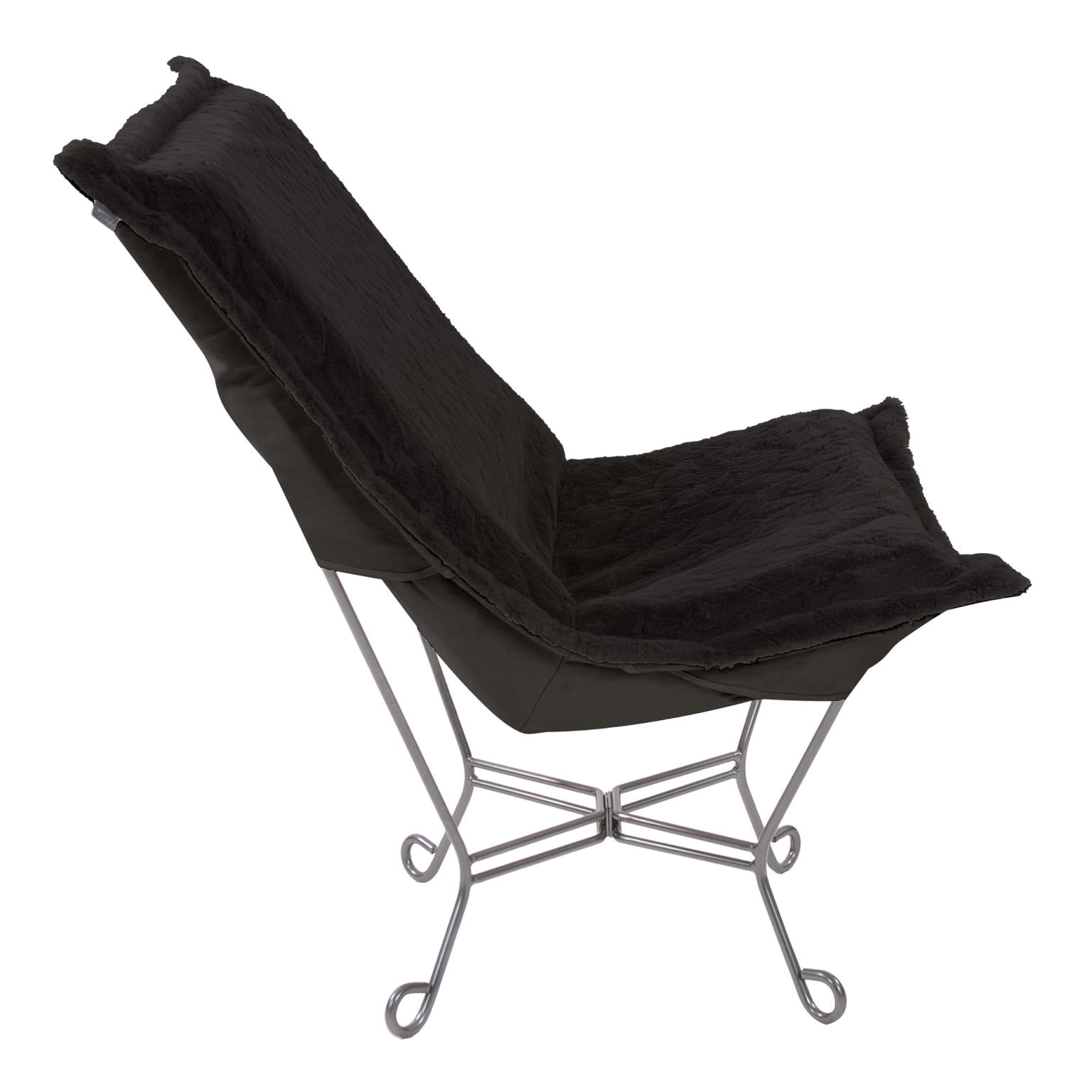 Scroll Puff Chair Angora Ebony
