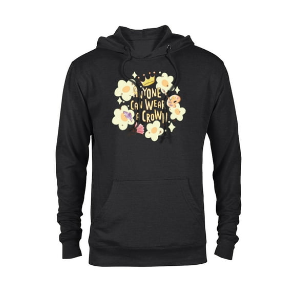 Disney Princess Anyone Can Wear a Crown - Pullover Hoodie for Adults - Customized-Black