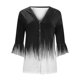 thumbnail image 4 of ICHUANYI Clearance Women's V Neck Shirt Graphic Printing Three-Quarter Sleeve Casual Blouse With Button Tops(White, L) ICHUANYI WER2023080910560, 4 of 5