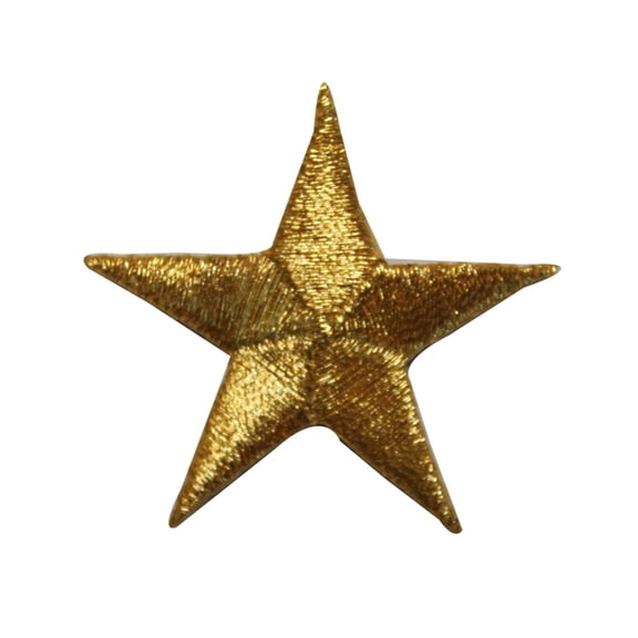 ID 3537 Shinning Gold Star Patch Night Sky Shiny Embroidered Iron On Applique