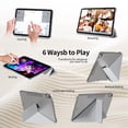 thumbnail image 6 of KVTVOU Case for iPad A16 11th Gen 11-inch 2025/10th Generation 10.9" 2022 with Pencil Holder, Detachable 2 in 1 Sliding Removable Cover, Transparent PC Back&TPU Shockproof, Slim Trifold, Gray, 6 of 9