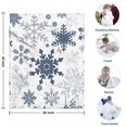 thumbnail image 4 of Blue Christmas Snowflake Pattern Blanket,Comfortable Soft Flannel Throw Blanket,All Season,Warm Lightweight Blankets for Sofa Bed Couch Living Room Chair,30"x40", 4 of 4