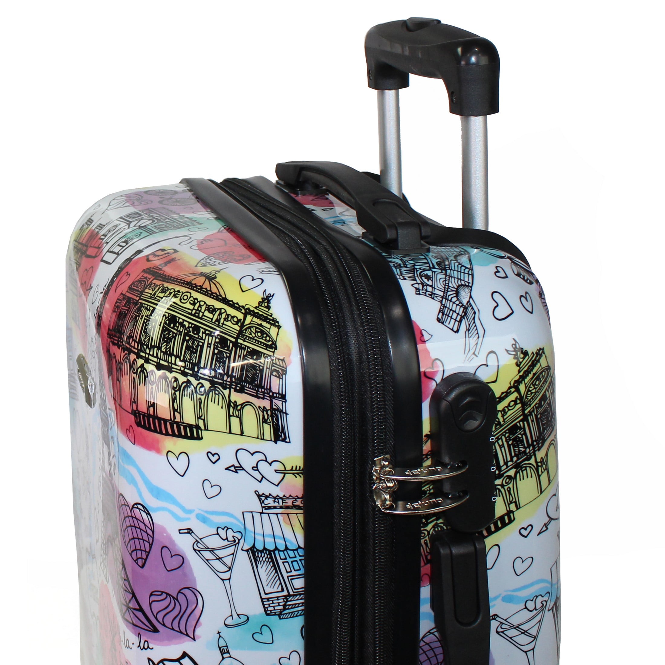 World Traveler Dejuno Parisian Landmarks 3-Piece Polycarbonate Expandable Spinner Luggage Set