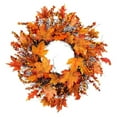 thumbnail image 1 of Couronne de Simulation d'Automne pour Porte d'Entrée, Guirlande en Rotin, Feuille d'Érable, 1 of 8
