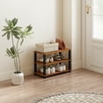 thumbnail image 6 of HOMLUX 3-Tier 23.6"W Wood & PVC Tubes Shoe Rack, Shoe Shelf Holds up to 9 Pairs for Enterway, 6 of 6