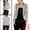 Black White, variant on Women's Notched Lapel Button Decor Thin Striped Blazer M Black