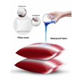 thumbnail image 6 of Outdoor Pillows Waterproof, Ombre Red Throw Pillows with Inserts Included, Modern Abstract Art Gradient Indoor Outdoor Decorative Lumbar Pillow for Bed/Couch/Patio 12"x20", 2Pcs, 6 of 8