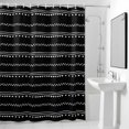 thumbnail image 4 of Boho Fabric Shower Curtain Geometric Black White Washable Shower Curtains for Bathroom, Waterproof Bath Curtain with Hooks Home Decor 72x84in, 4 of 8