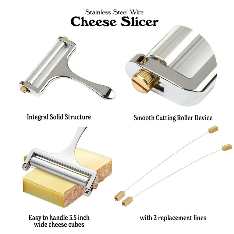 1pc, Cheese Slicer, Mental Cheese Slicer, Wire Cheese Slicers For Block  Cheese, Multifunctional Thickened Cheese Cutter With Stainless Steel Wire,  Kit