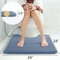 thumbnail image 4 of LAICAIW Memory Foam Toilet Bath Mat U-Shaped, Soft and Comfortable, Super Water Absorption, Non-Slip, Thick, Machine Wash and Easier to Dry for Bathroom Commode Contour Rug, 24 X 24 Inches, Denim Bl, 4 of 6
