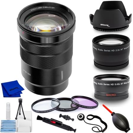 Ultimaxx E PZ 18-105mm f/4 G OSS Lens + Telephoto and Wide Angle Lenses Bundle