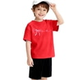 thumbnail image 3 of YunPes Girls Short Sleeve Shirts Cute Bow Knot Print Shirt Summer Crewneck Casual T Shirt Tops Tee School Streetwear Dance T Shirt, 3 of 8