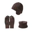 thumbnail image 4 of HNMKIU Knitted Winter Scarf Hat Set Classic Warm Accessories Cozy Cold Weather Women Men Coffee - One Size, 4 of 4