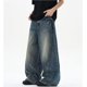 thumbnail image 3 of Vaqueros holgados Y2K for hombre - Pantalones vaqueros grunge vintage de pierna ancha for ropa de calle de hip hop y skater, 3 of 7