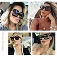 thumbnail image 2 of FEISEDYRetro Square Round Oversized Women Sunglasses Large Frame Vintage Women Shades B7075, 2 of 12