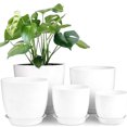 thumbnail image 7 of OIUR Flower Pot with Saucer Plastic Plant Pot with Drainage Holes Modern Decorative Planter for Indoor Outdoor Plants Garden House Plants, 7 of 7