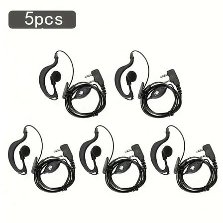 5pcs Bao Feng 5RX, BF-888S, BF-88A Compatible Walkie-Talkie Headsets with Microphone - Wired Acoustic Tube Design for Noise Reduction, USB Powered