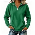 thumbnail image 2 of Otntypg Womens Half Zip Oversized Sweatshirts Lightweight Cozy Hoodless Top 2026 Trendy Long Sleeve Pullover Tops Y2k Fall Outfits with Pockets, 2 of 7