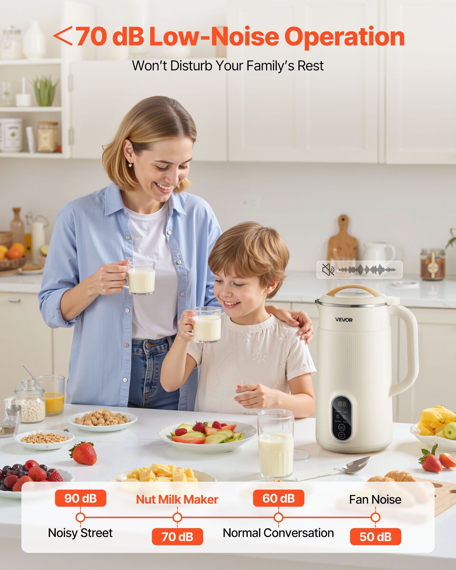 6-in-1 Nut Milk Maker, 20 oz Soy Milk Maker with Self-Cleaning & Delay Timer for Homemade Plant-Based Beverages - 6 Blades, Boil Water Function