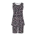 thumbnail image 6 of Alkepwun Womens Pajama Sets 2 Piece Soft Lounge Set Cute Floral Tank Top with Pj Shorts Cozy Sleepwear Sleeveless Pjs Casual Loungewear, 6 of 6