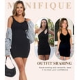 thumbnail image 6 of MANIFIQUE Shapewear Slip Dress with Built in Bra for Women V-Neck Halter Tummy Control Full Slips Convertible straps, 6 of 7