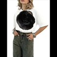 thumbnail image 1 of Camiseta de Flores 3D para Mujer, Corta, Cuello Redondo, Verano M, 1 of 7