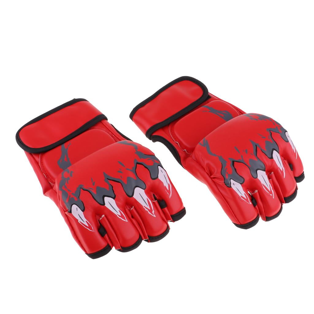 Details about   1 Pair Half Fingers Protect Fighting Boxing Gloves Training Grappling Mittens 