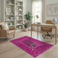 thumbnail image 2 of ODIKA Paris Eiffel Leopard Cheetah Spotted Print Tower Boho Border Stain Resistant Low Profile for Dorm Room, Small Living Apartment, 2 of 7