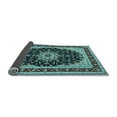 thumbnail image 2 of Ahgly Company Indoor Square Medallion Light Blue Traditional Area Rugs, 4' Square, 2 of 4
