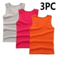 thumbnail image 2 of GigrtiJin Toddler Children Multipack Cotton Vest Solid Color Sleeveless Crew Neck Sport Tank Tops Sweatproof Comfy Blouse 3 Piece, 2 of 3