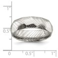 thumbnail image 2 of Damascus Steel Polished Faceted 7mm Band Size 9.5 Ring for Women and Men - 5.7 Grams, 2 of 2
