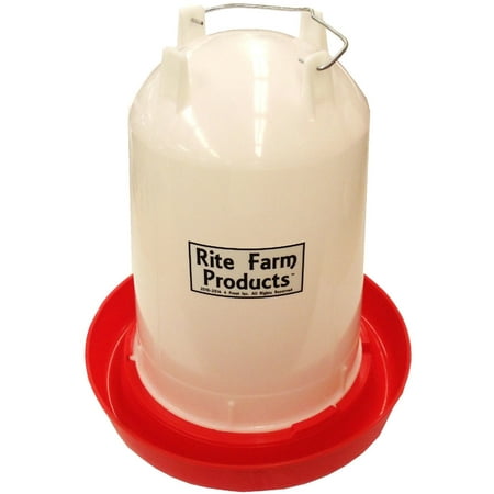 EXTRA LARGE RITE FARM PRODUCTS 3.7 GALLON CHICKEN WATERER & HANDLE POULTRY