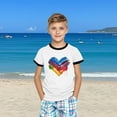 thumbnail image 5 of Boys Girls Heart Graphic T-shirts Cotton Kids Plain Round Neck Basic Top - Children School Active Tees Shirts Age 3-13 Years Black 11-12 Years, 5 of 6