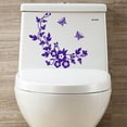 thumbnail image 4 of JoyMoreHome Flowers Butterfly Bathroom Toilet Seat Lid Cover Decals Stickers PVC Sticker Removable Self-Adhesive Restroom Decor Art Decoration Toilet Lid Decals, 4 of 4