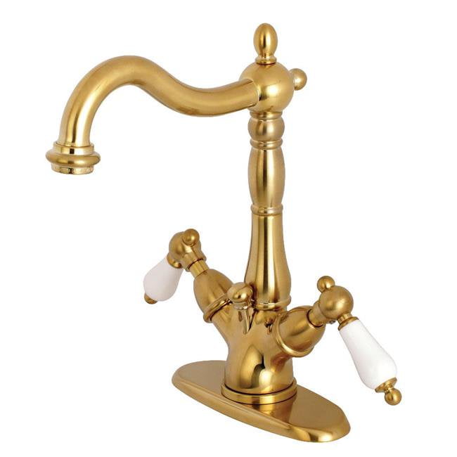 Kingston Brass Ks1437pl 4 In Centerset Bathroom Faucet Brushed