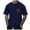 Dark Blue, variant on VBARHMQRT Yellow Shirt Men's Summer Fashion National Day Partial Printed T Shirt White