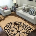 thumbnail image 2 of Helm of Awe Viking Rectangle Area Rug – Indoor/Outdoor – for Living Room, Bedroom – Modern Home Decor Carpet – Non-Slip Backing – Machine Washable – Soft Low-Pile, 2 of 7