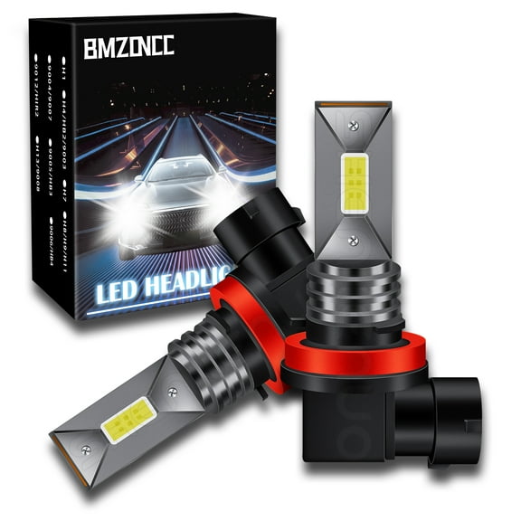 H11/H8/H16 LED Fog Light Bulbs , 5000 Lumens 6000K Cool White Light, 300% Brightness, CSP LED Chips Fog Lamps Replacement for Cars, Play and Plug (Pack of 2)