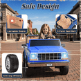 thumbnail image 5 of TOKTOO Licensed 1973 Ford F-150 24V 2 Seater Ride On Car for Kids, Electric Ride On Toys with Parent Remote Control, 400W Powerful Wheel, LED Lights, Music Player, Ages 3-8, Dark Blue, 5 of 8